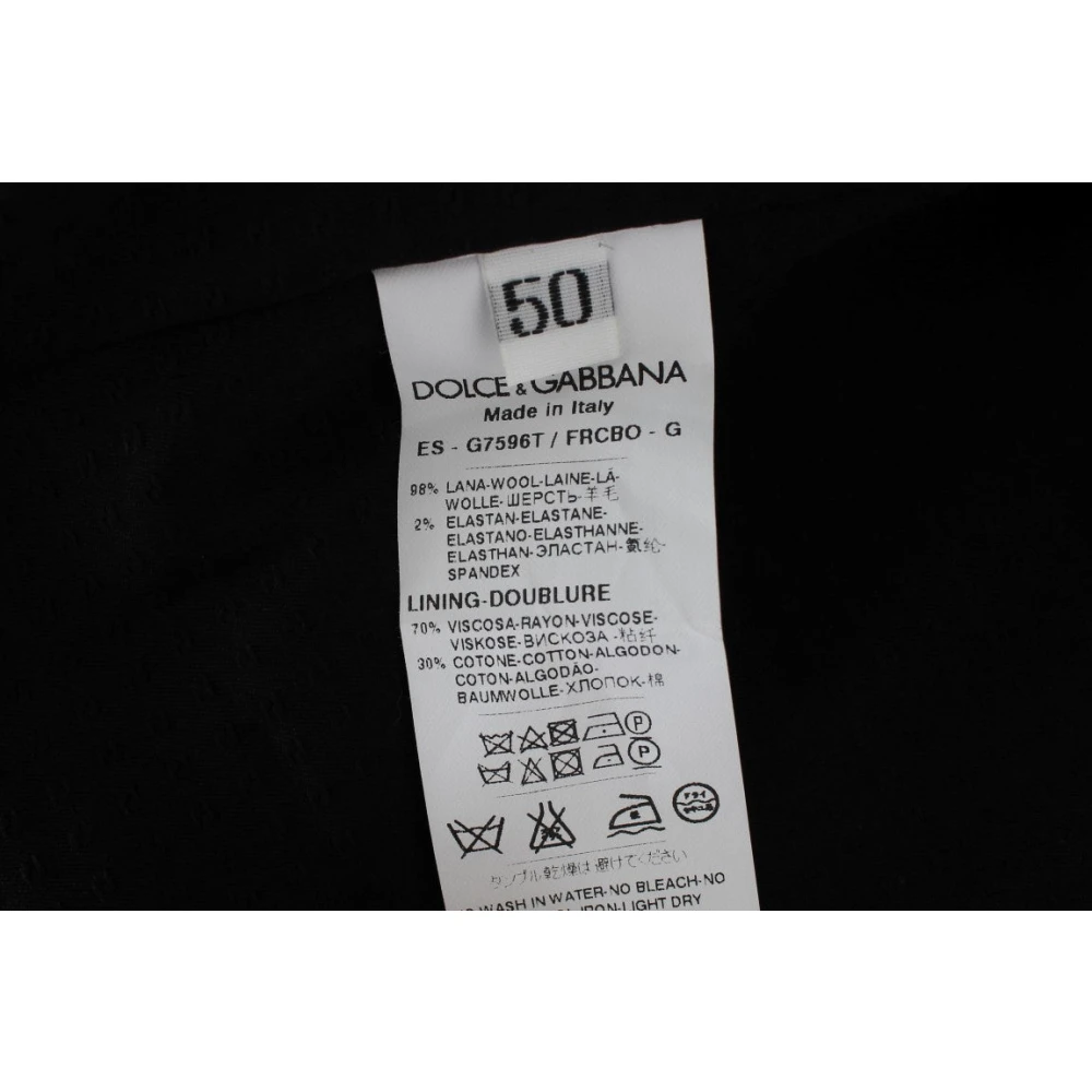 Dolce & Gabbana Elegante Grijze Gestreepte Wollen Vest Gray Heren
