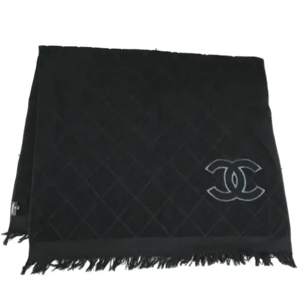 Chanel Vintage Pre-owned Cotton scarves Black Dames