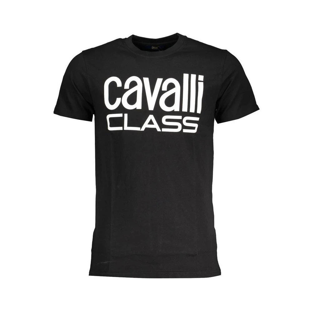 Cavalli Class Minimalistisch Zwart Katoenen T-Shirt Mannen Black Heren