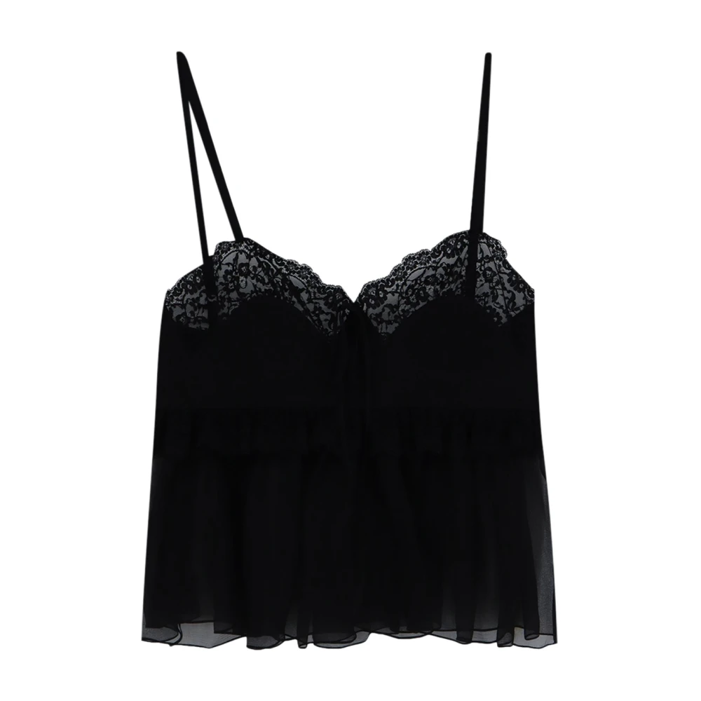 Chloé Thin-Strap Lingerie Top - Female - Sleeveless Tops - Black - S - Tops