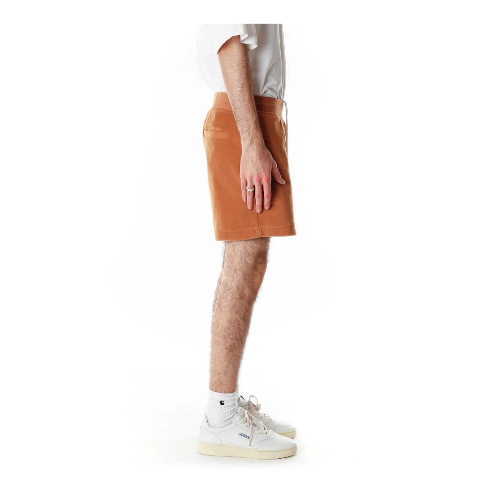 Pleasures Fleece Shorts met elastische tailleband Brown Heren