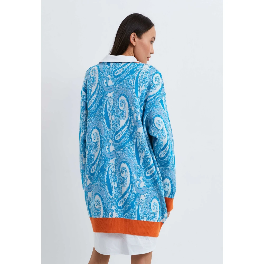 Cesare Gaspari Gekleurde knooptrui met knopen Lichtblauw Multicolor Dames