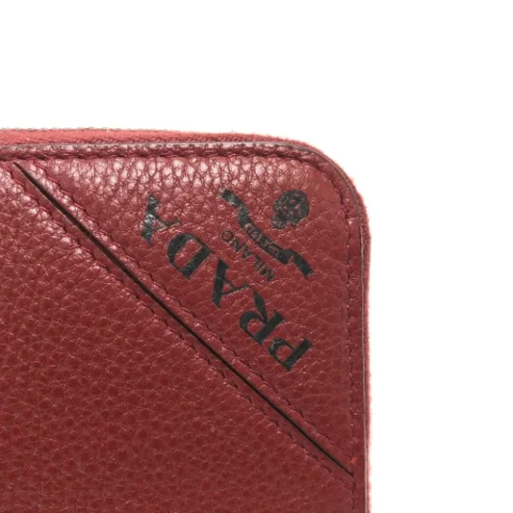 Prada Vintage Pre-owned Leather wallets Red Dames