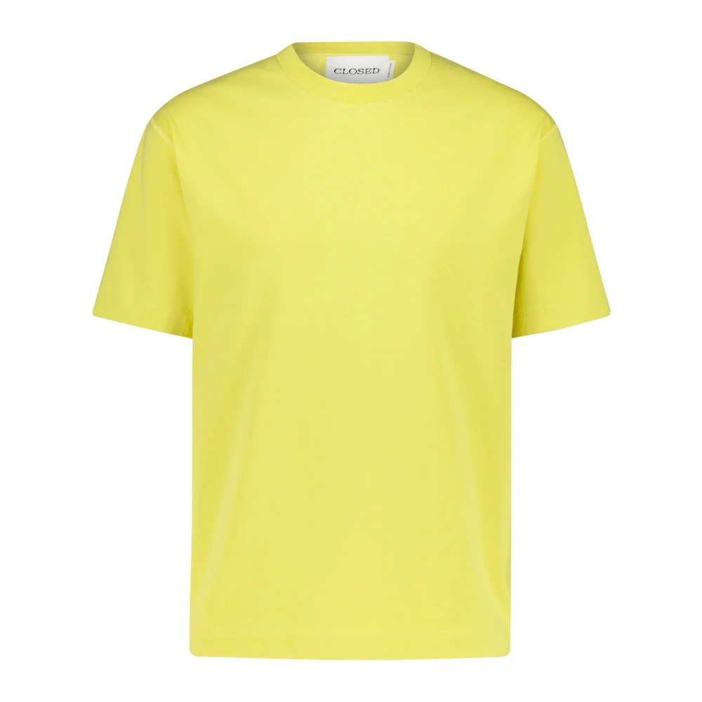 Closed Logo T-Shirt van Comfortabel Katoen Yellow Heren