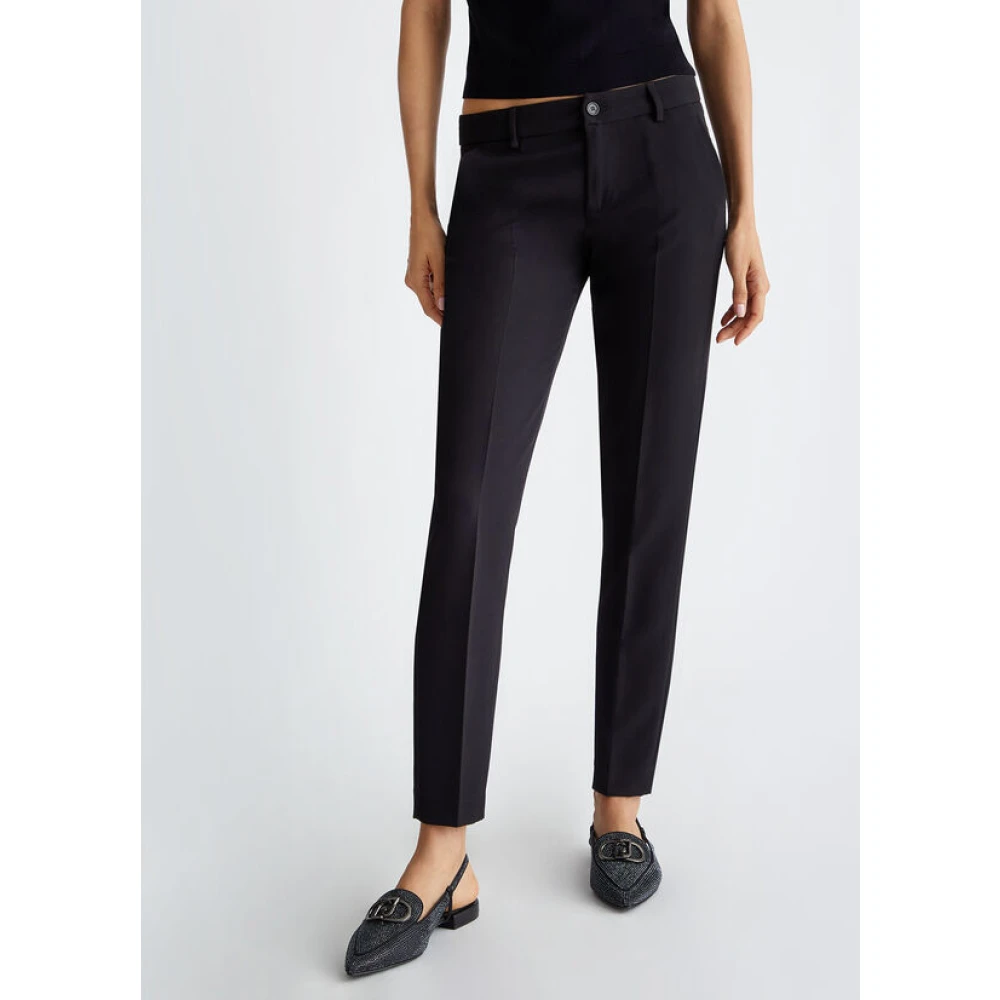 Liu Jo Stretch Chino Broek Rechte Pijp Black Dames