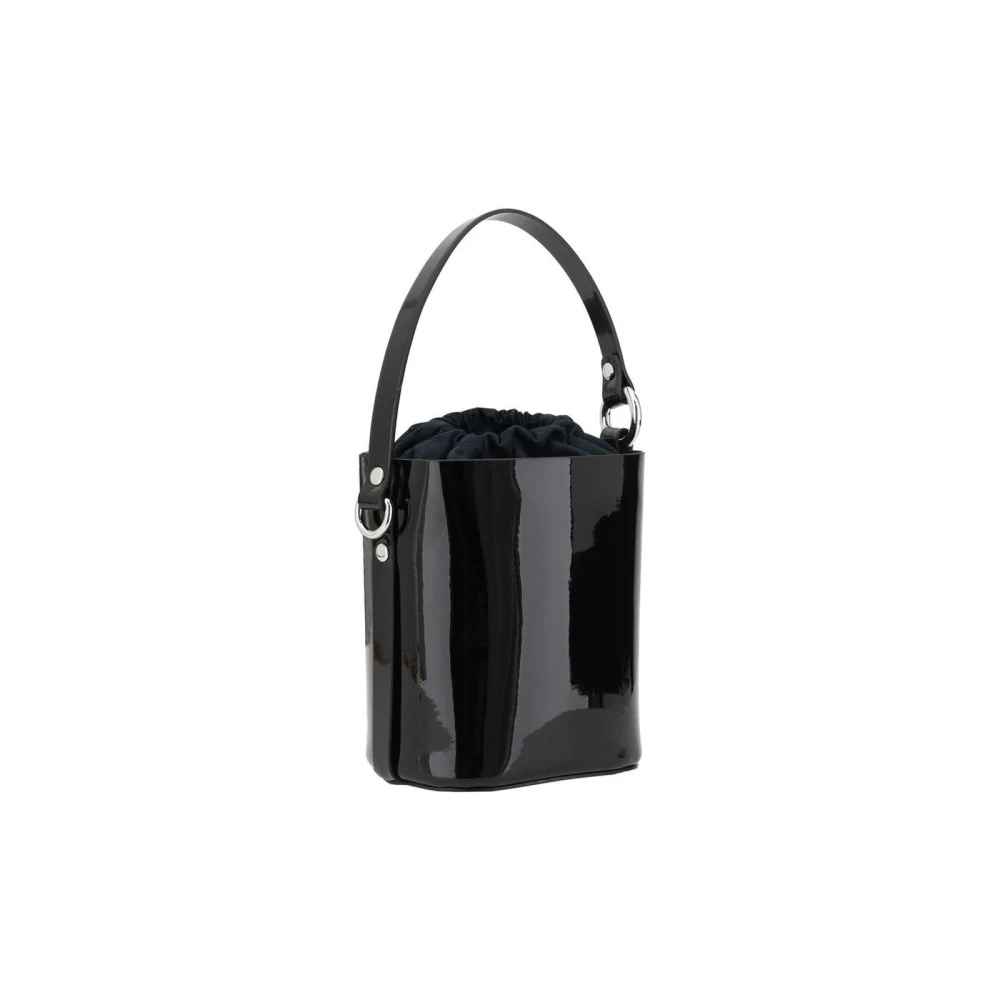 Vivienne Westwood Lakleren Trekkoord Emmer Tas met Orb Details Black Dames