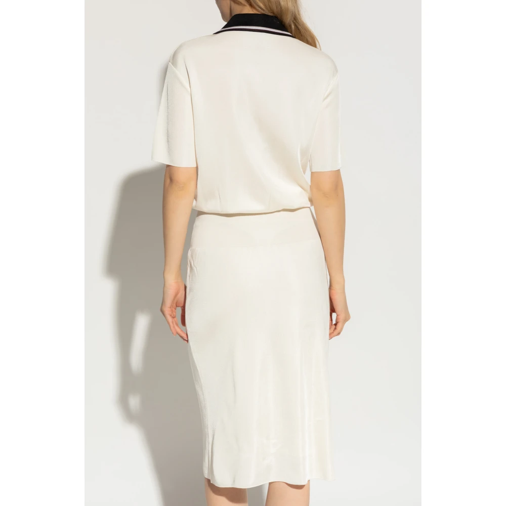 Salvatore Ferragamo Polo kraag jurk Beige Dames