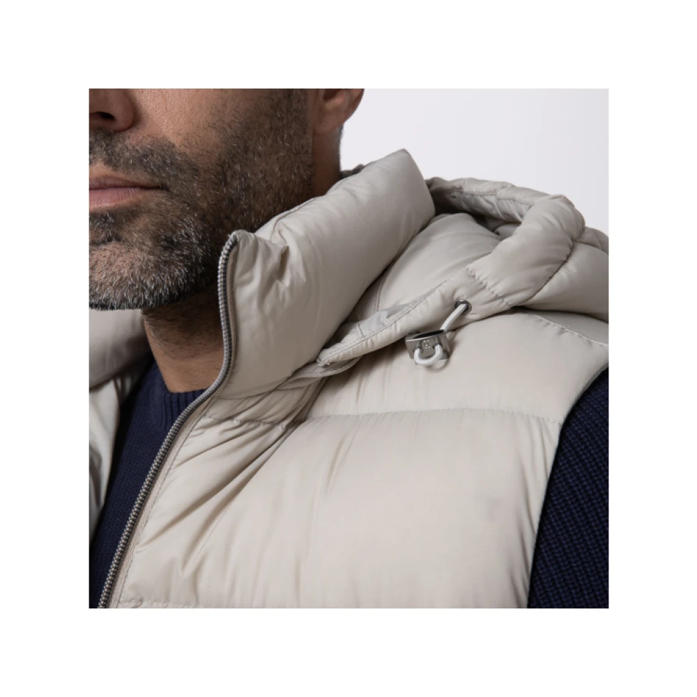 Herno Mouwloze gewatteerde hooded jas Brown Heren
