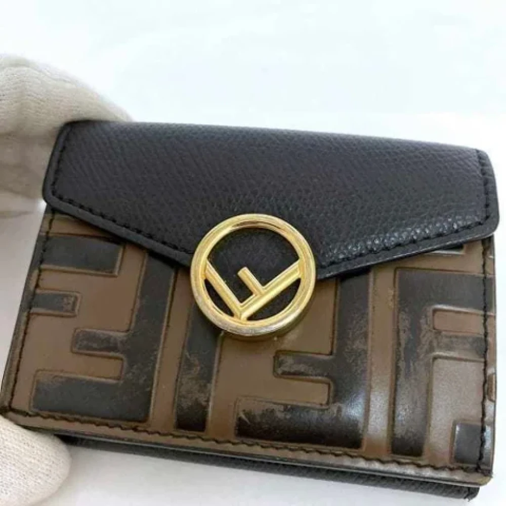 Fendi Vintage Pre-owned Leather wallets Black Dames