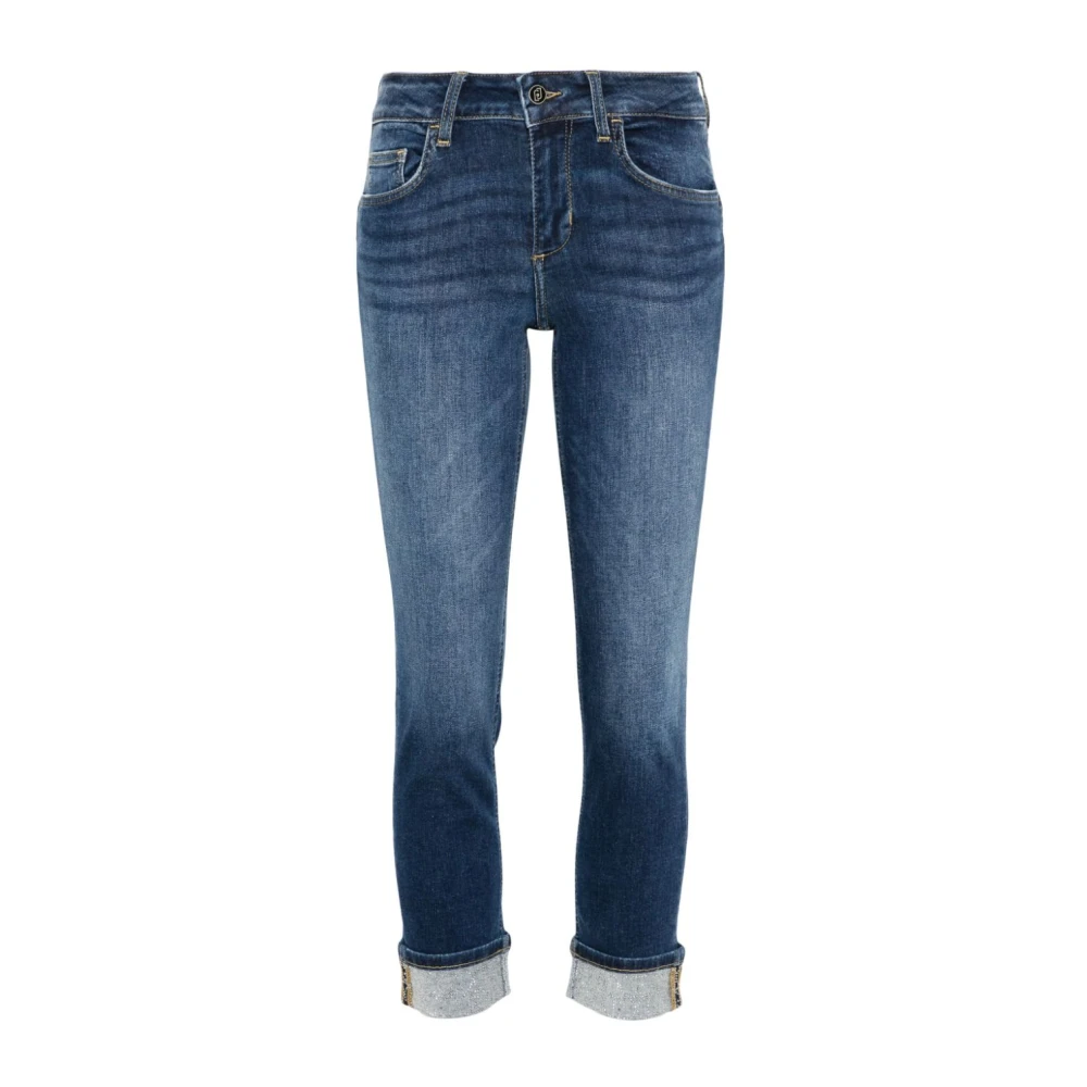 Liu Jo Blauwe Skinny Jeans met Logo Versiering Blue Dames