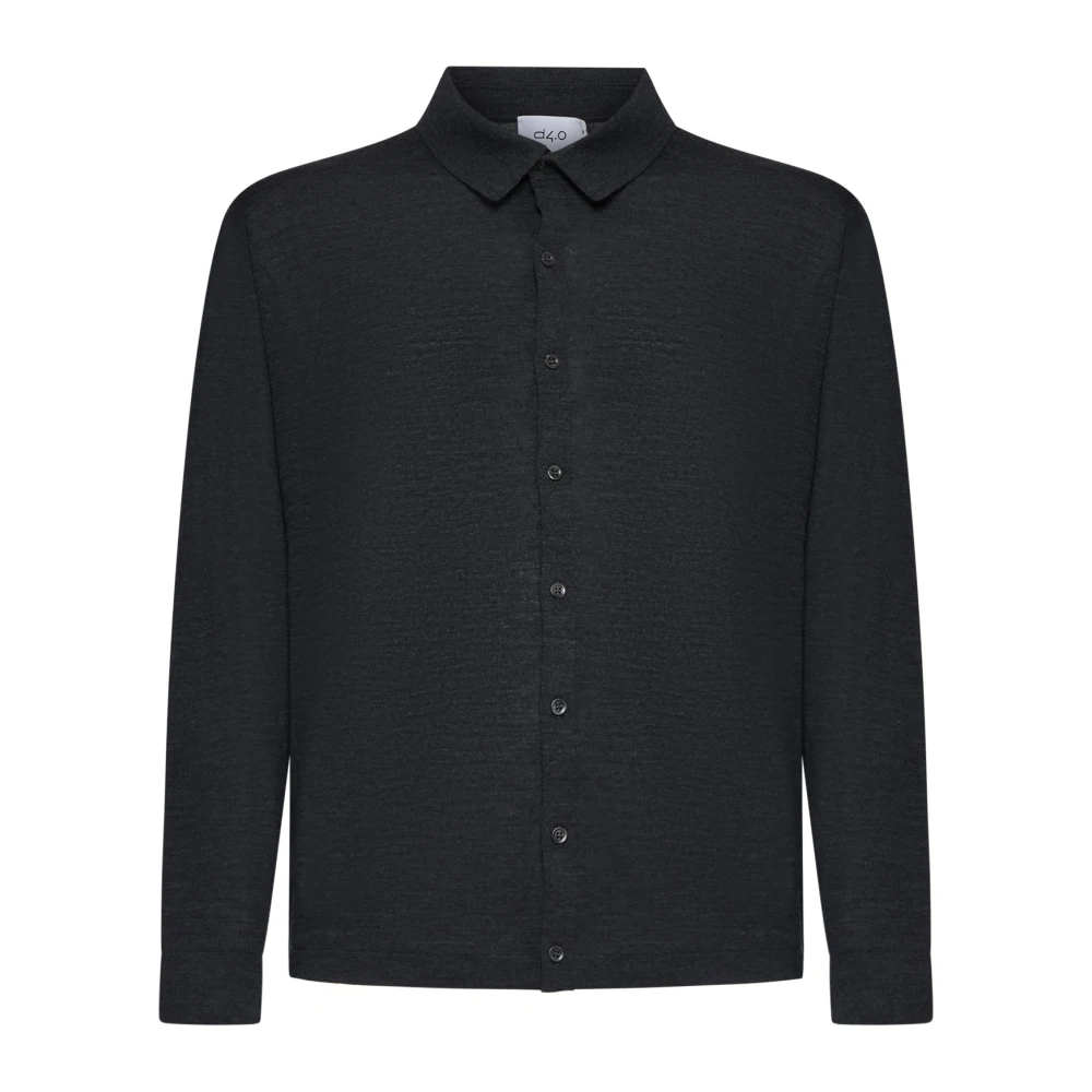 D4.0 Men's Black Wool Cardigan - Cardigans - S - Knitwear