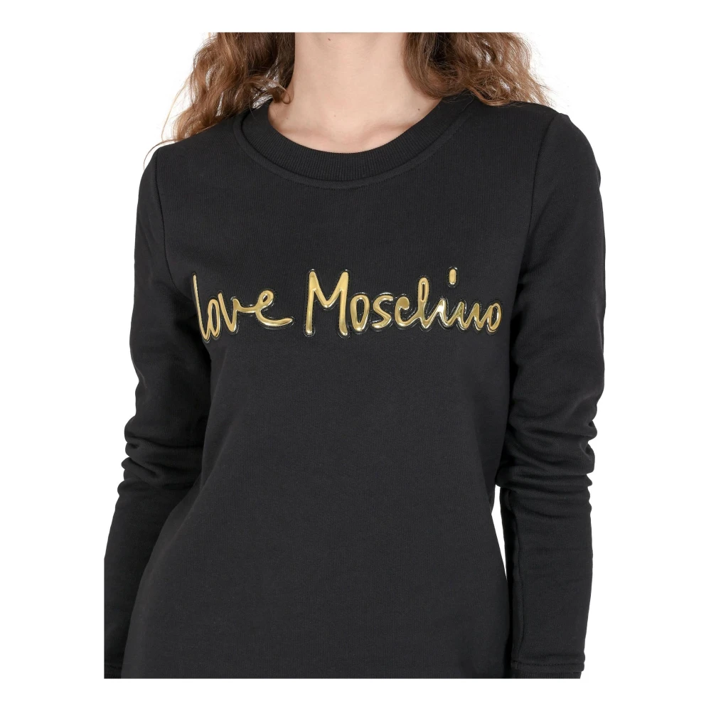 Love Moschino Zwarte Katoenen Jurk Black Dames