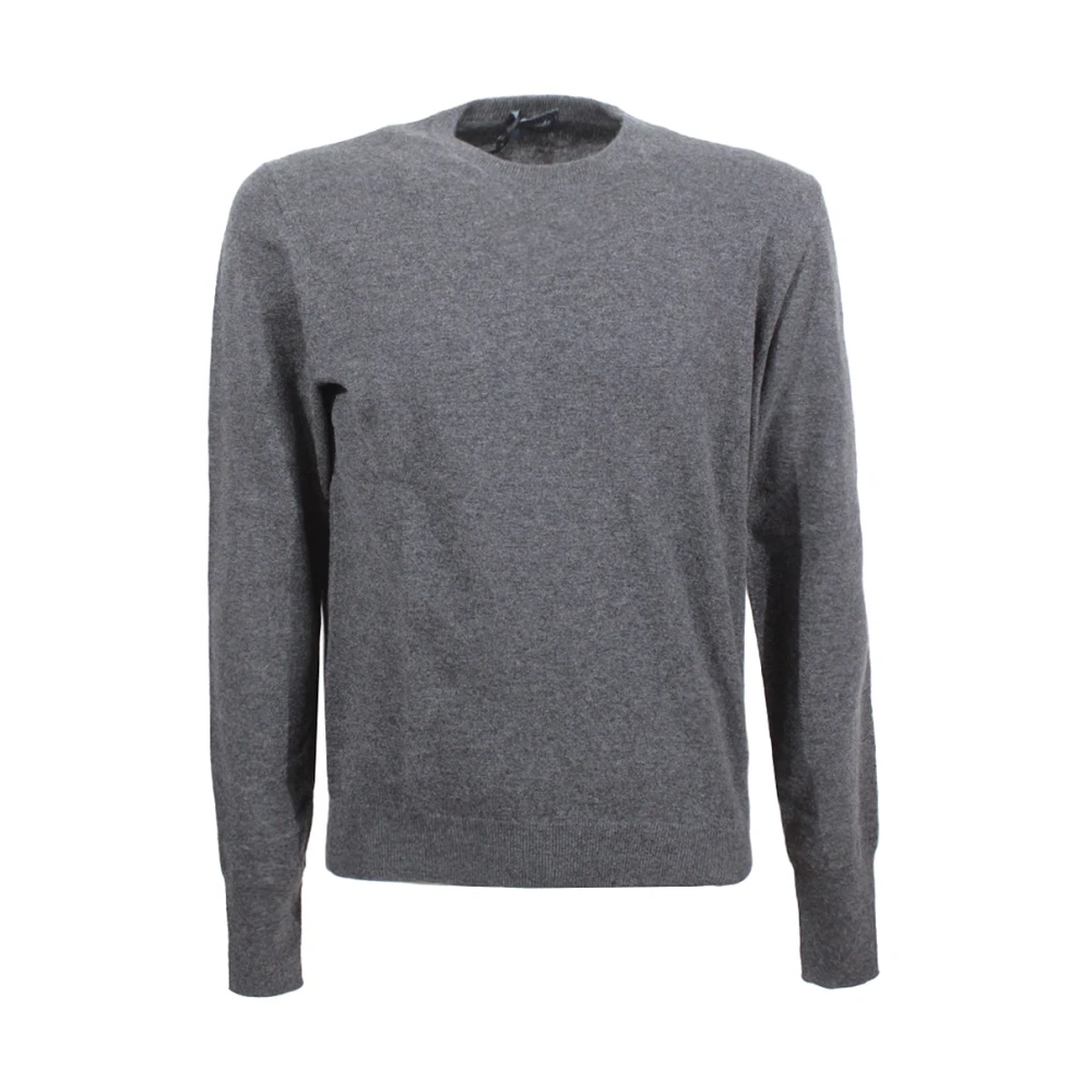 Drumohr Herr Grå Stickade Tröjor L, Kashmir, Kashmir Crew Neck Sweater Antracit