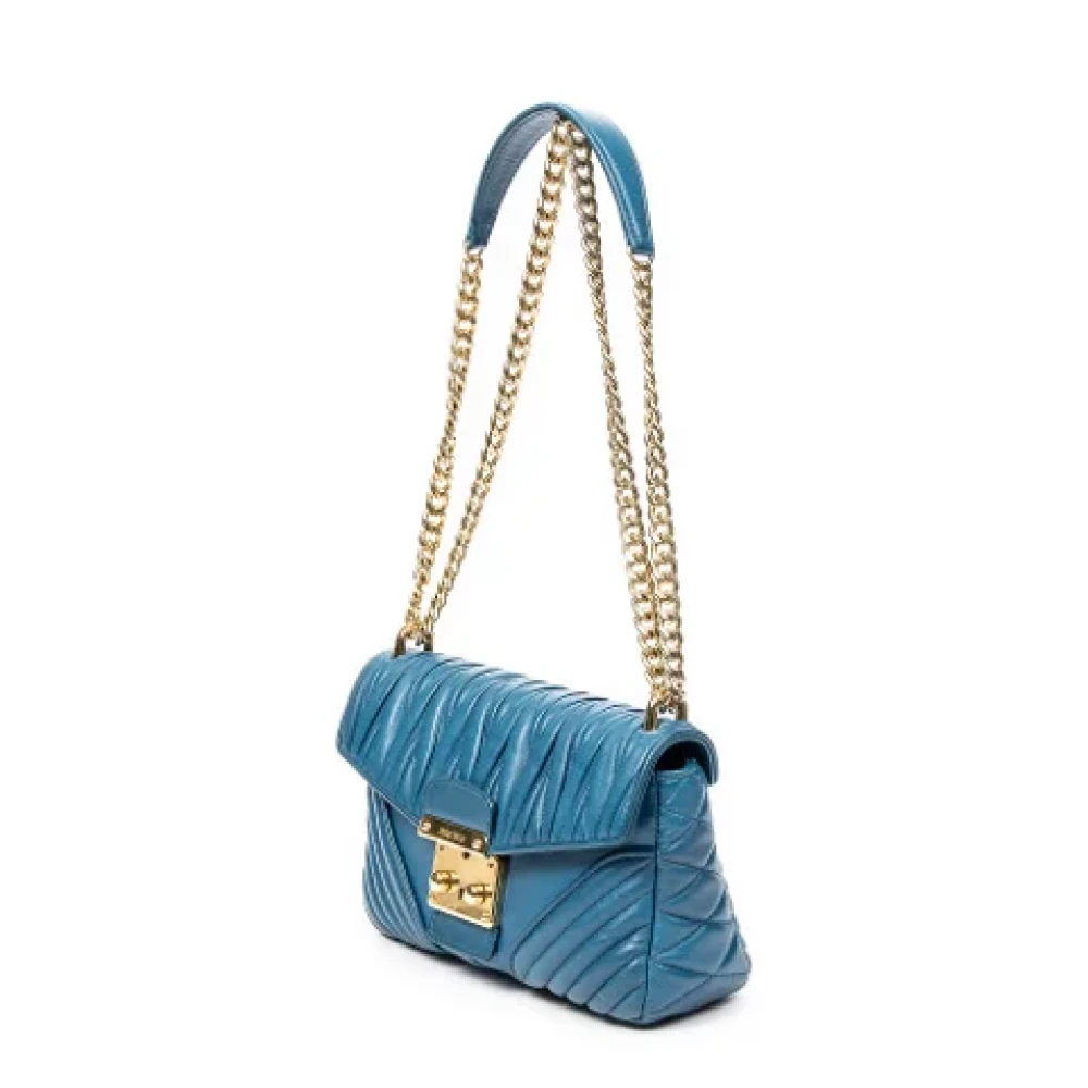 Miu Pre-owned Leather handbags Blue Dames