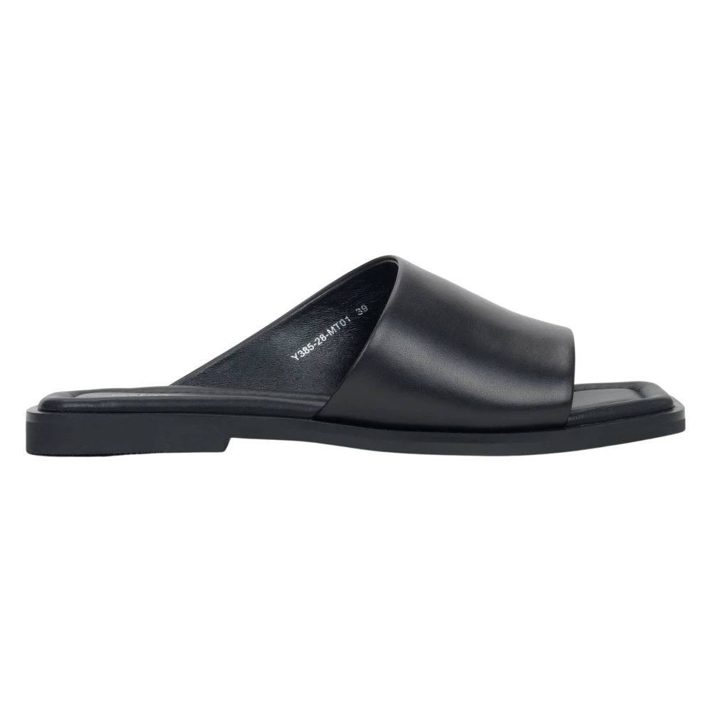 Estro Black Sliders, Female, 5 Uk, Square-Toe Slide Sandals