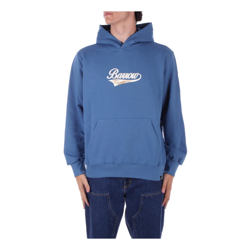 Barrow Logo Hoodie met Unieke Zak Blue Heren