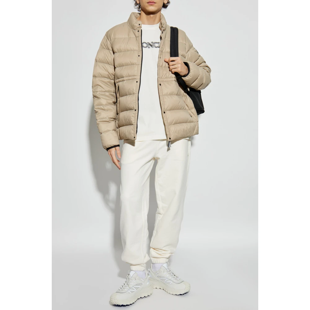 Moncler T-shirt met logo Beige Heren