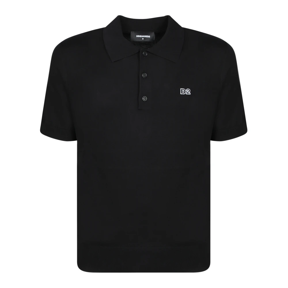 Dsquared2 Men's Black Knit Polo Classic Collar