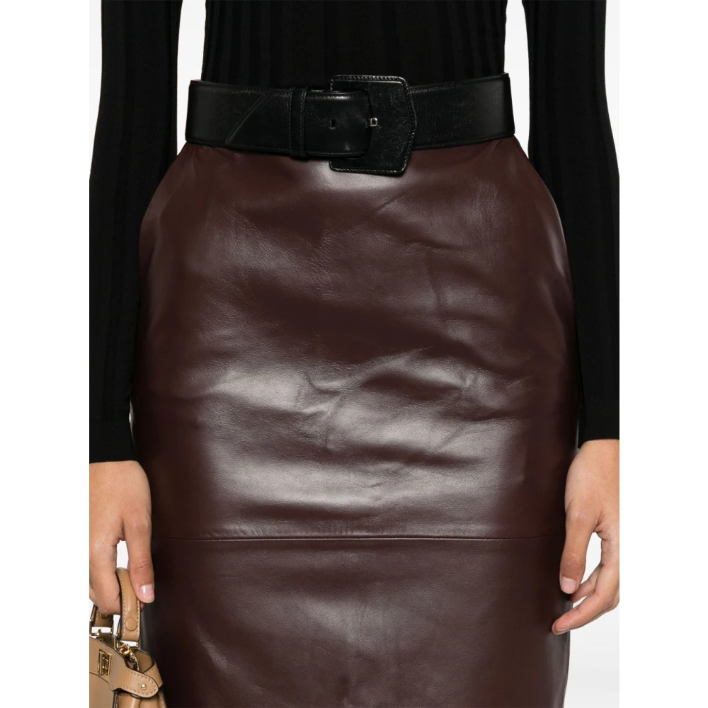 Elisabetta Franchi Bruine Rok met Rits aan de Achterkant Brown Dames