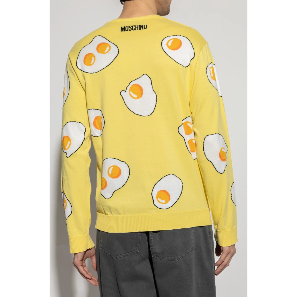 Moschino Trui met patroon Yellow Heren