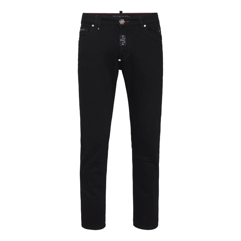 Philipp Plein Zwarte Skinny Denim Jeans Studs Logo Black Heren