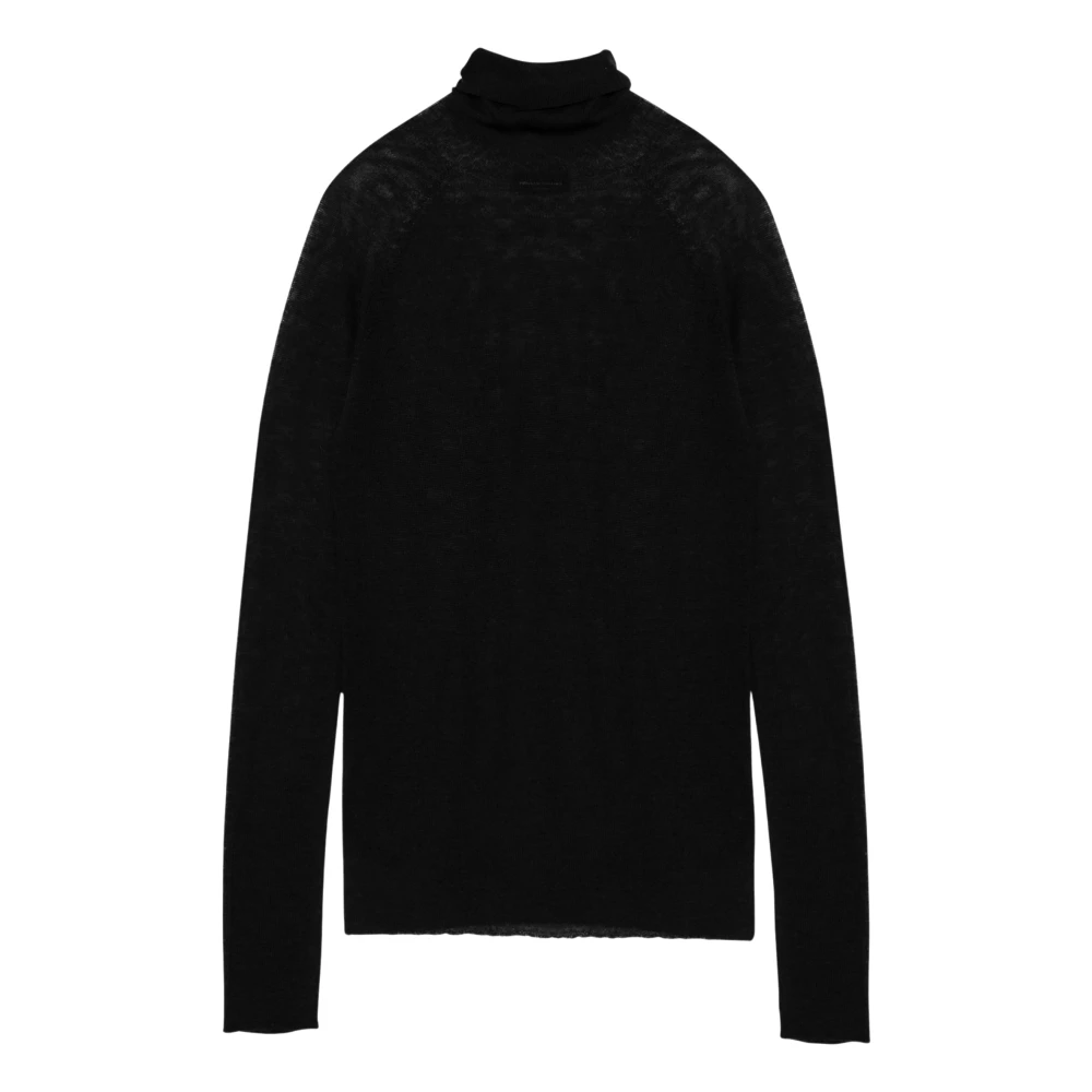 Roberto Collina Dolcevita Trui in Trendy Stijl Black Dames