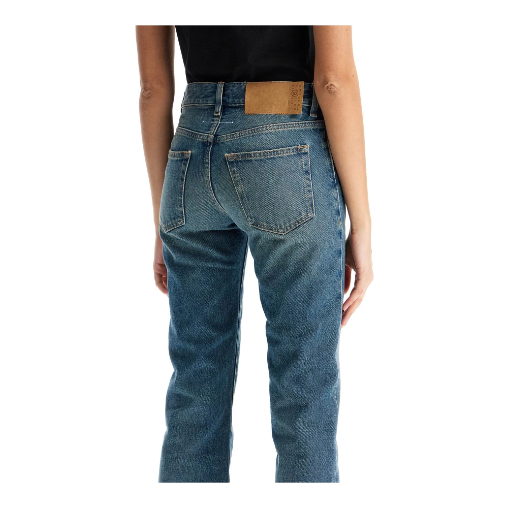 MM6 Maison Margiela Flared Low-Waisted Denim Jeans Blue Dames
