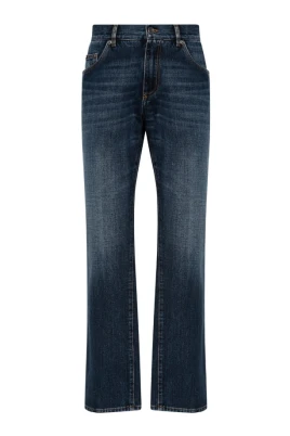 Indigo Blå Straight-Leg Denim Jeans