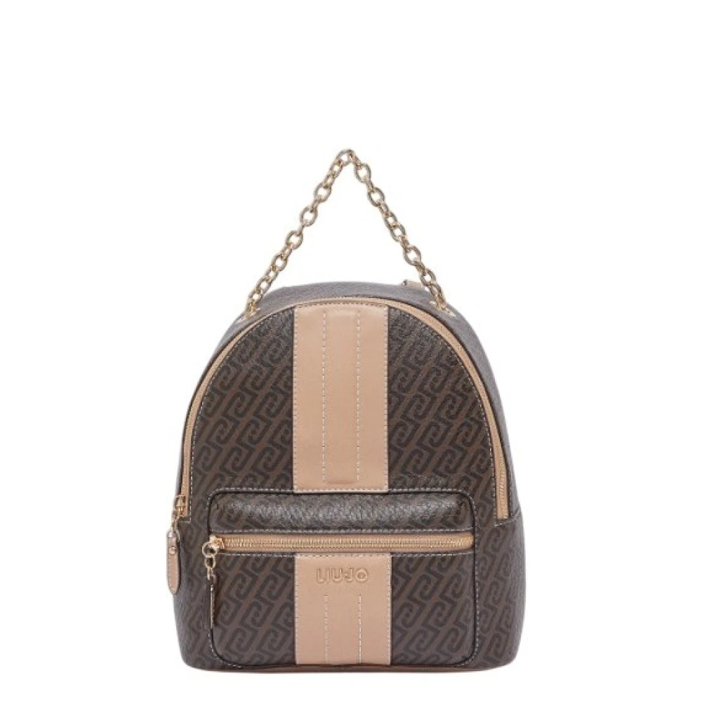 Liu Jo Women's Brown Macro Drummed Print Backpack - Backpacks - One Size - Bags