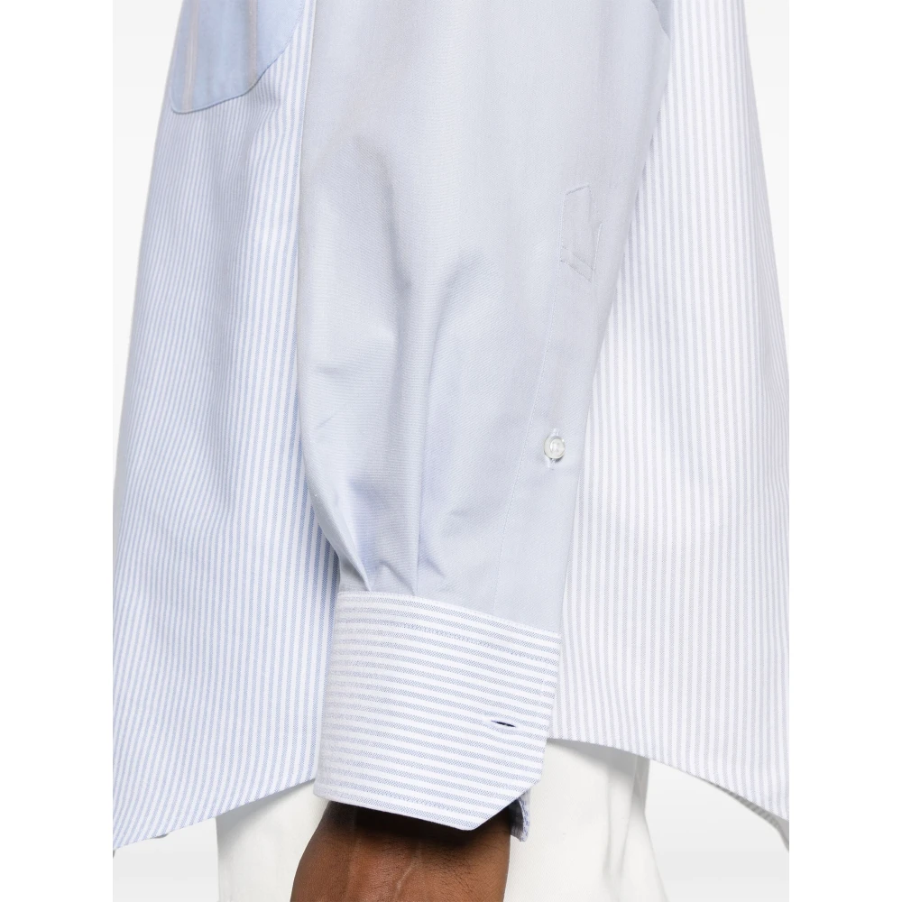 Thom Browne Oversized Katoenen Shirt met Patchwork Design Blue Heren