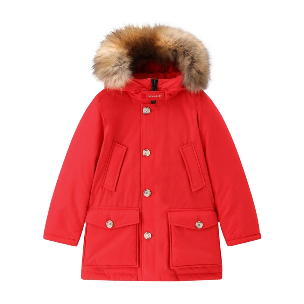 Woolrich Red Winter Jackets, Male, 6 Y, Arctic Detachable Fur Parka