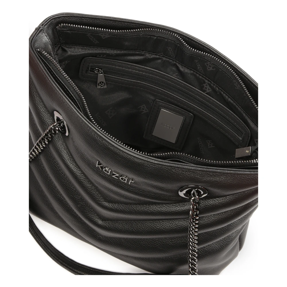 Kazar Ruime schoudertas met geweer metalen hardware Black Dames