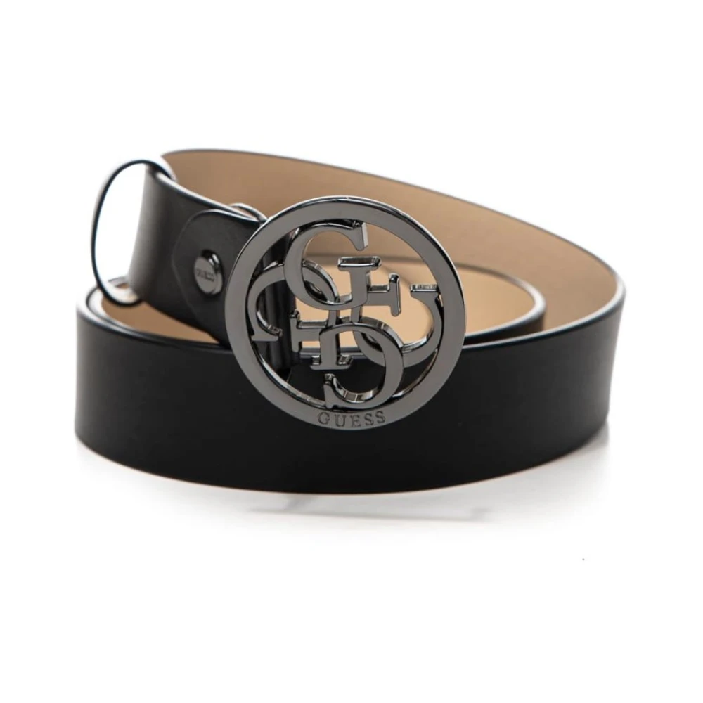 Guess Zwarte PU Leren Riem Metalen Gesp Black Dames