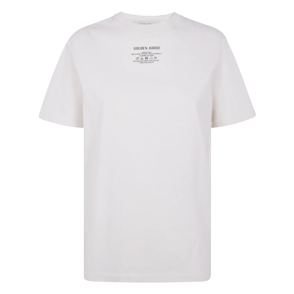 Golden Goose Gauze Katoen Jersey Care Label Print White Dames