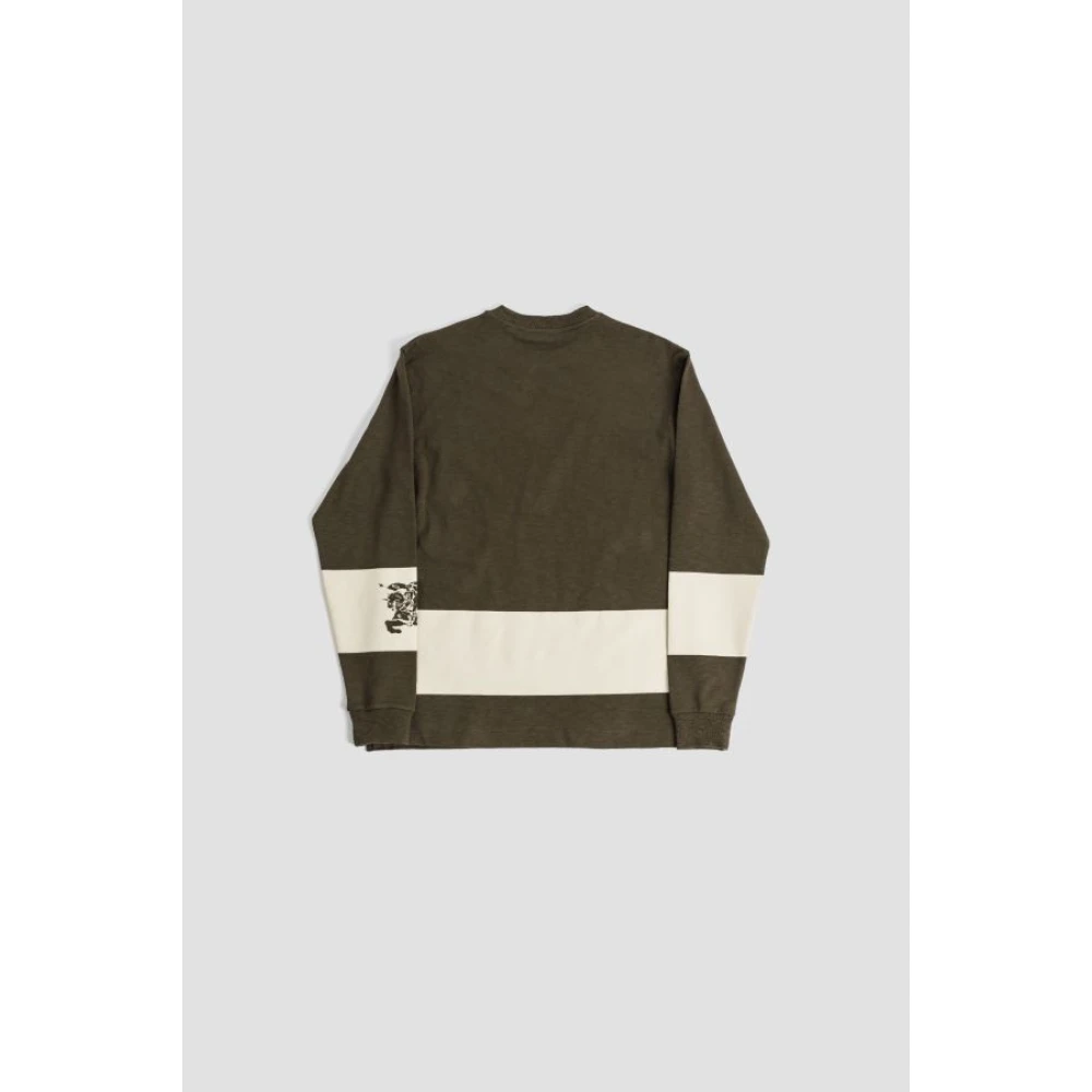 Burberry Gestreepte Equestrian Knight Longsleeve Top Green Heren