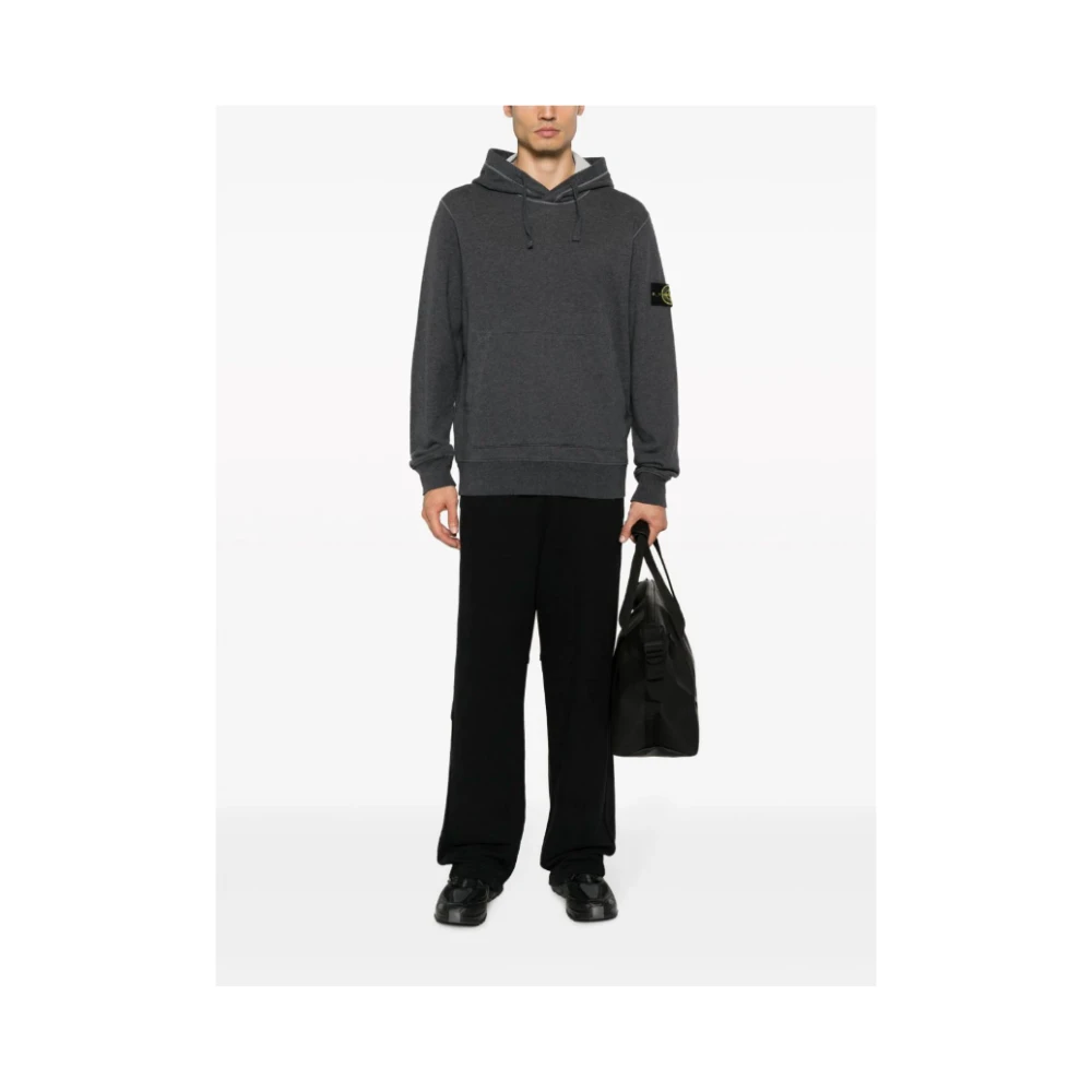 Stone Island Hoodie van geborsteld katoen fleece Gray Heren