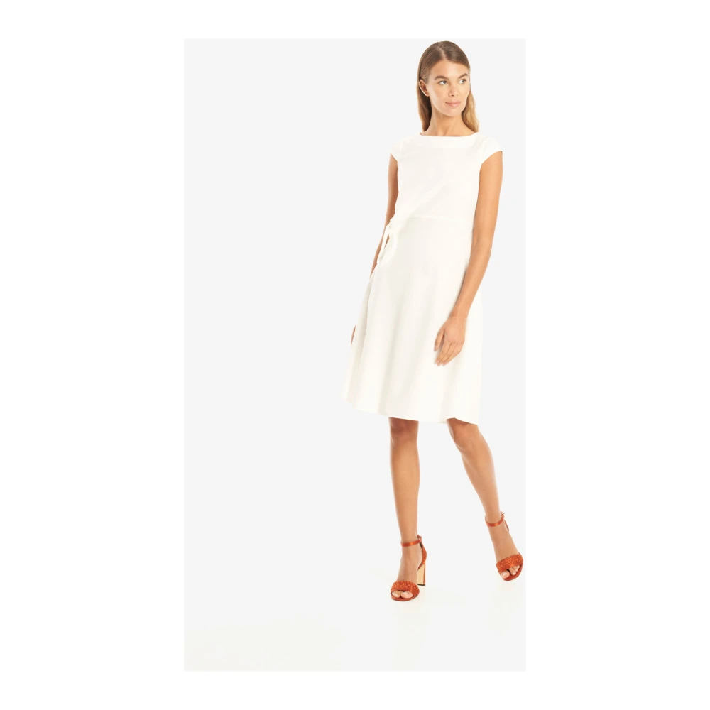 Vicario Cinque Elegante scuba crépe sheath jurk White Dames