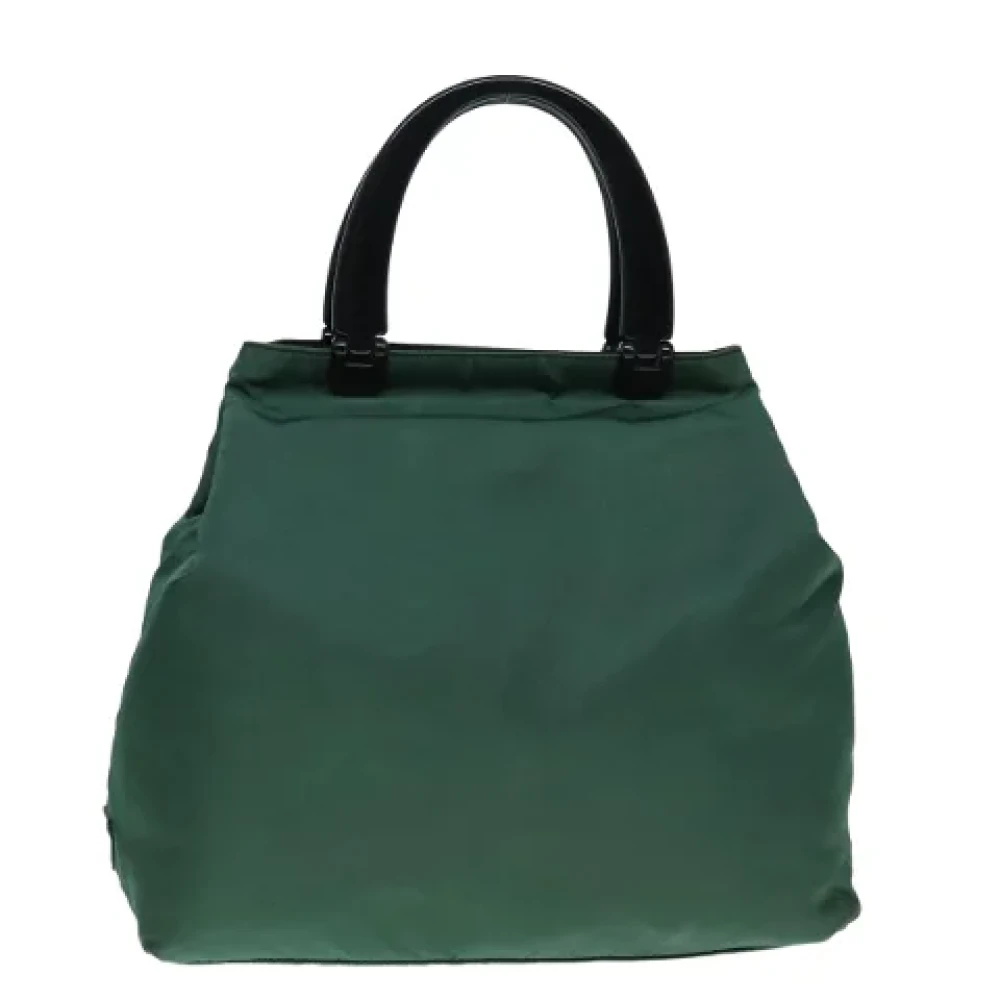 Prada Vintage Pre-owned Nylon handbags Green Dames