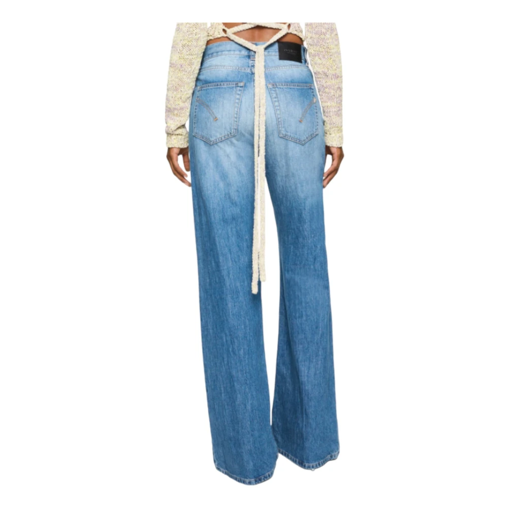 Dondup Wide Leg Amber Jeans Blue Dames