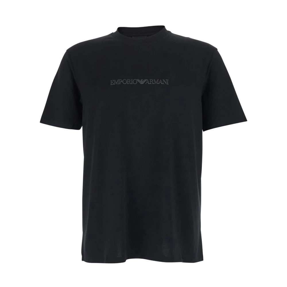 Emporio Armani Herr Svart Toppar 2XL, Crew Neck T-Shirt