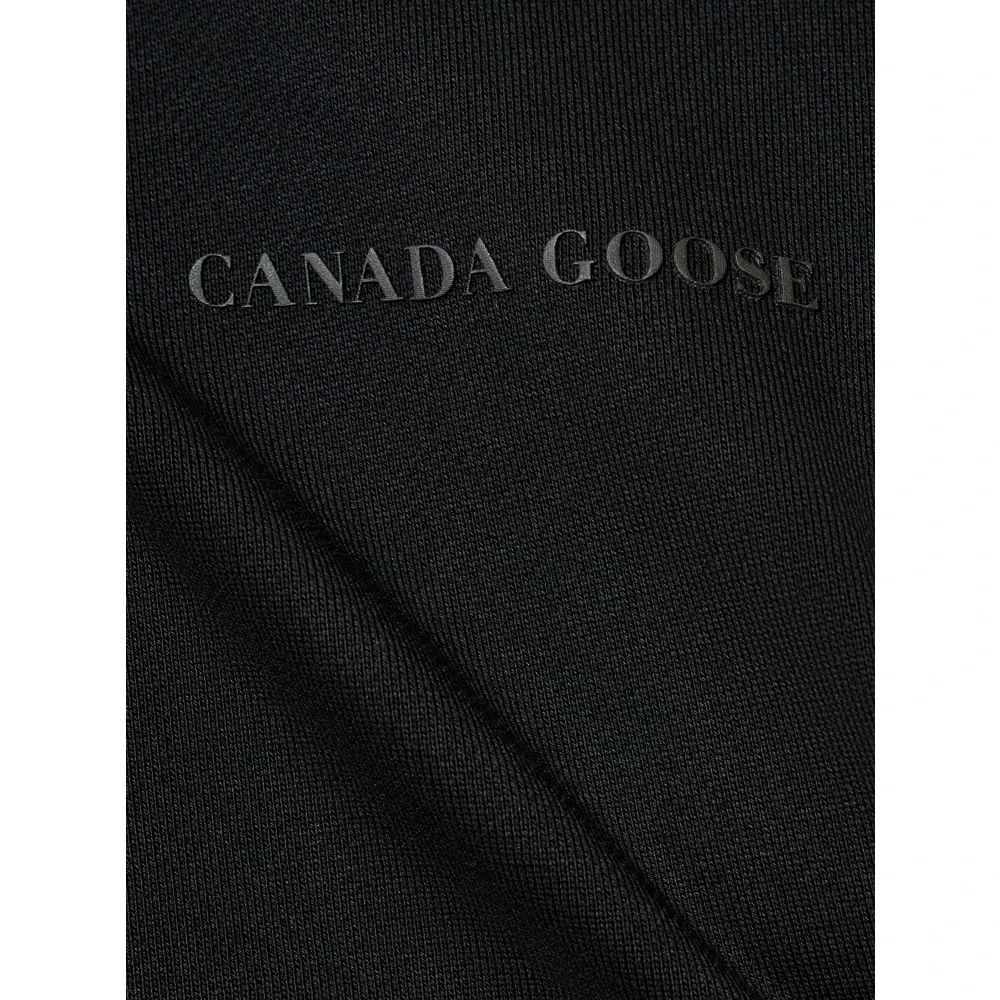 Canada Goose Zwarte Crop Sweatshirt Ronde Hals Lange Mouw Black Dames