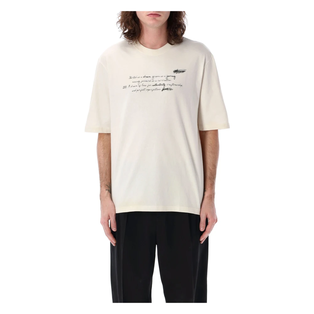 Golden Goose T-shirt met handgeschreven print Beige Dames