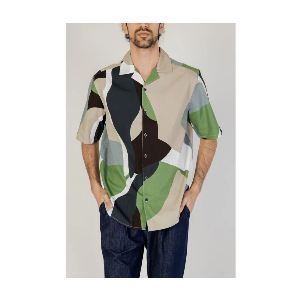 Only & Sons Groene Abstracte Print Shirt Green Heren