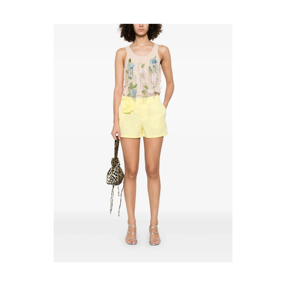 Blumarine Gele Shorts met Knopen en Zakken Yellow Dames