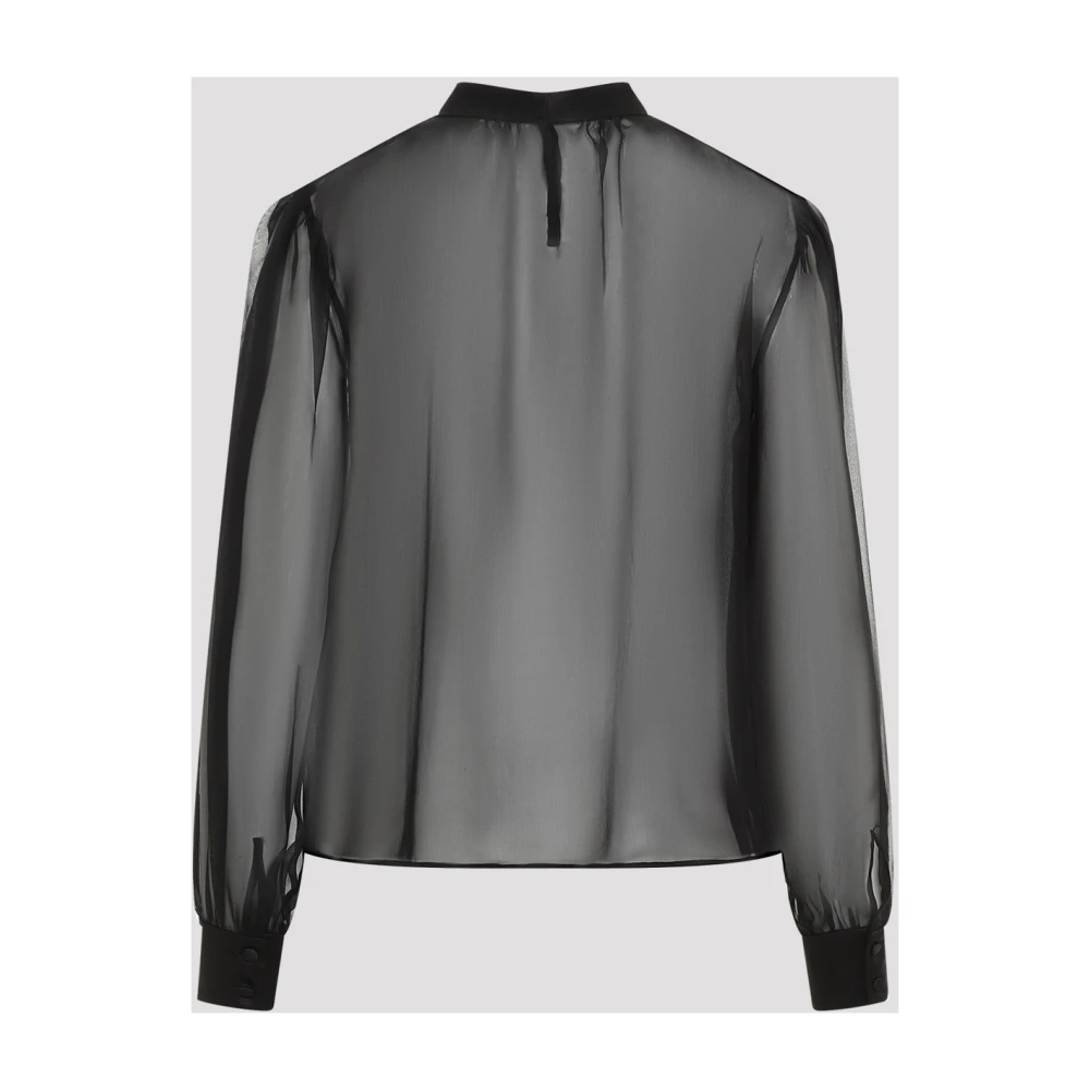 Dolce & Gabbana Elegante Zwarte Zijden Shirt Black Dames