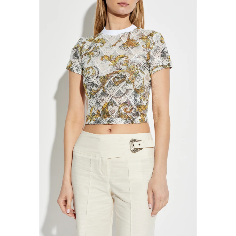 Versace Jeans Couture T-shirt met logo Multicolor Dames