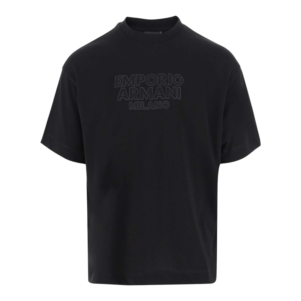 Emporio Armani Zwart Katoenen Crew Neck T-shirt Black Heren