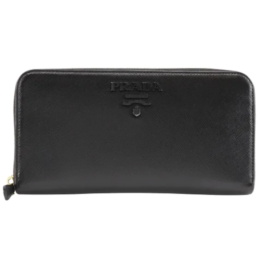 Prada Vintage Pre-owned Fabric wallets Black Dames