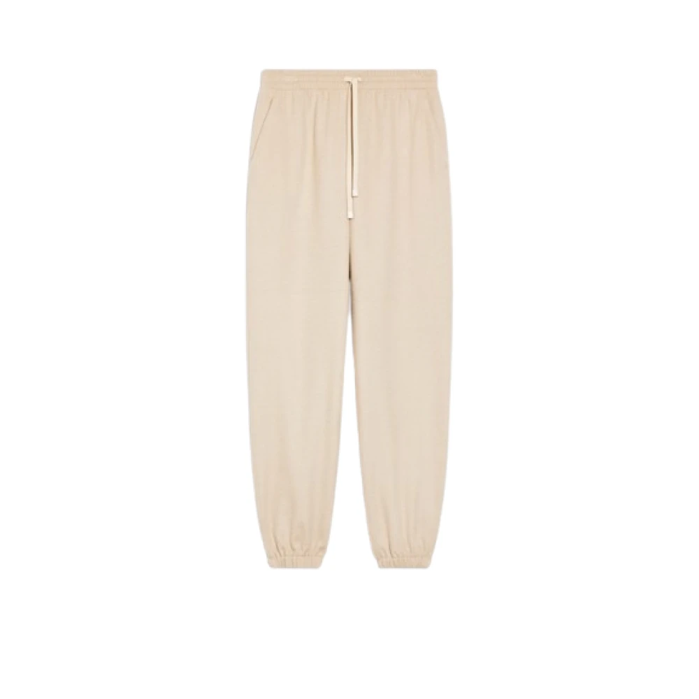 Max Mara Weekend Jersey Drap Broek met Elastische Taille Beige Dames