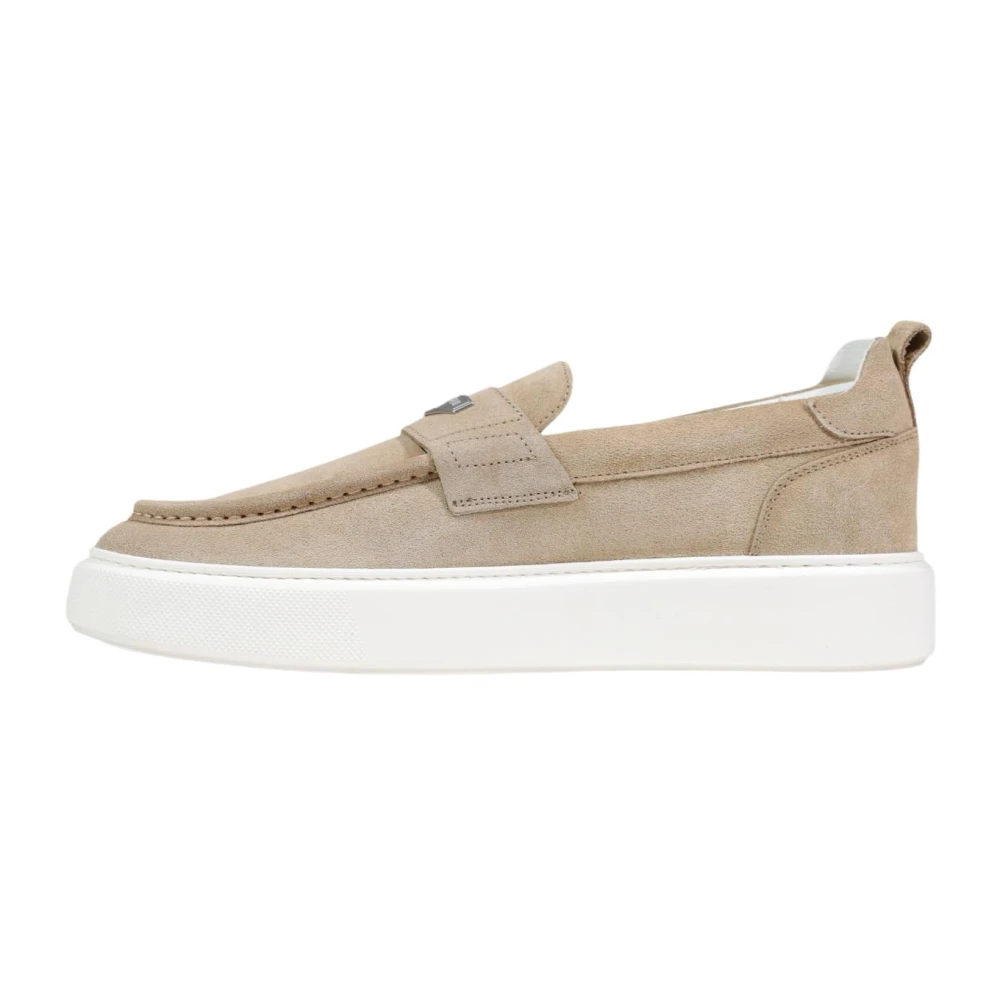 Antony Morato Mannelijk Beige Schoenen Heren, 43 Eu, Leer, Metal Rowan Loafers